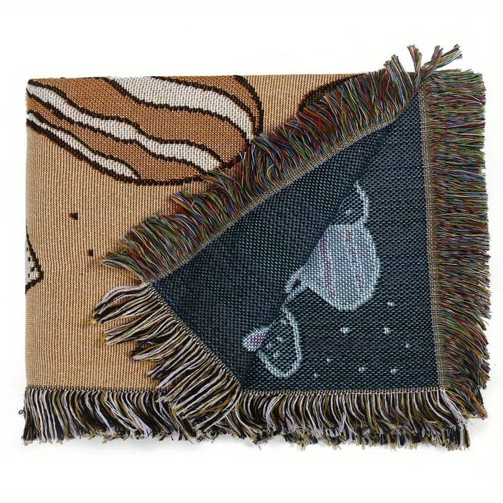 Olivenorma Bohemian Knitted Ethnic Print Tassel Blanket - image 14
