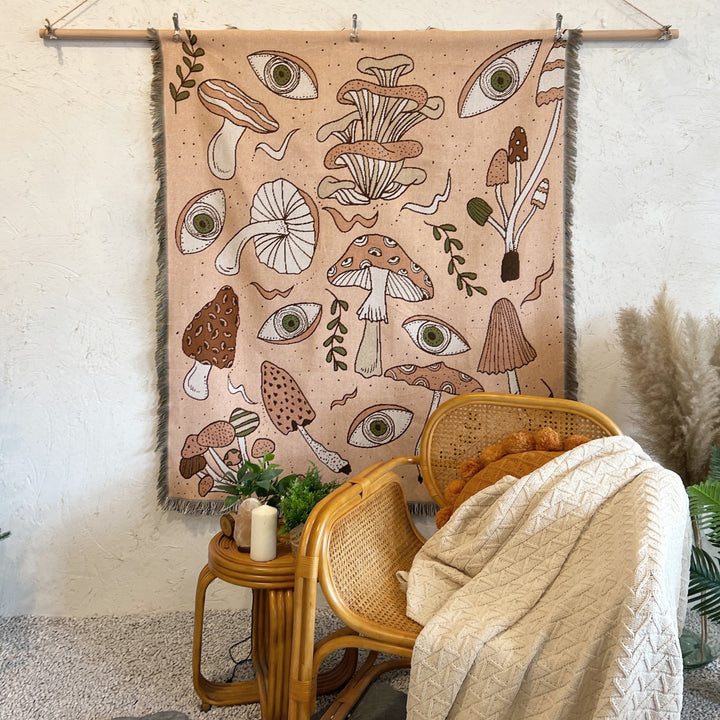 Olivenorma Bohemian Knitted Ethnic Print Tassel Blanket - image 9