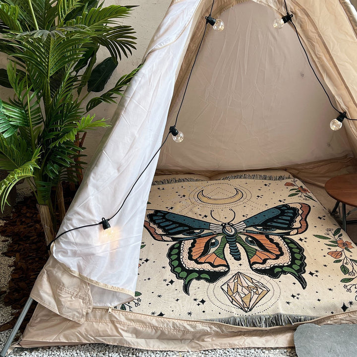 Olivenorma Butterfly Throw Woven Tassel Blanket - image 1
