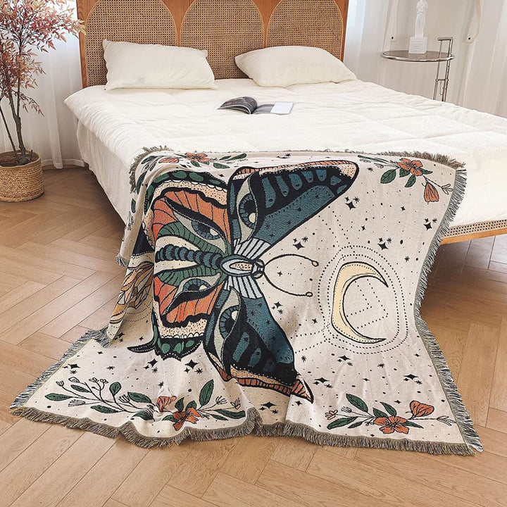 Olivenorma Butterfly Throw Woven Tassel Blanket - image 3
