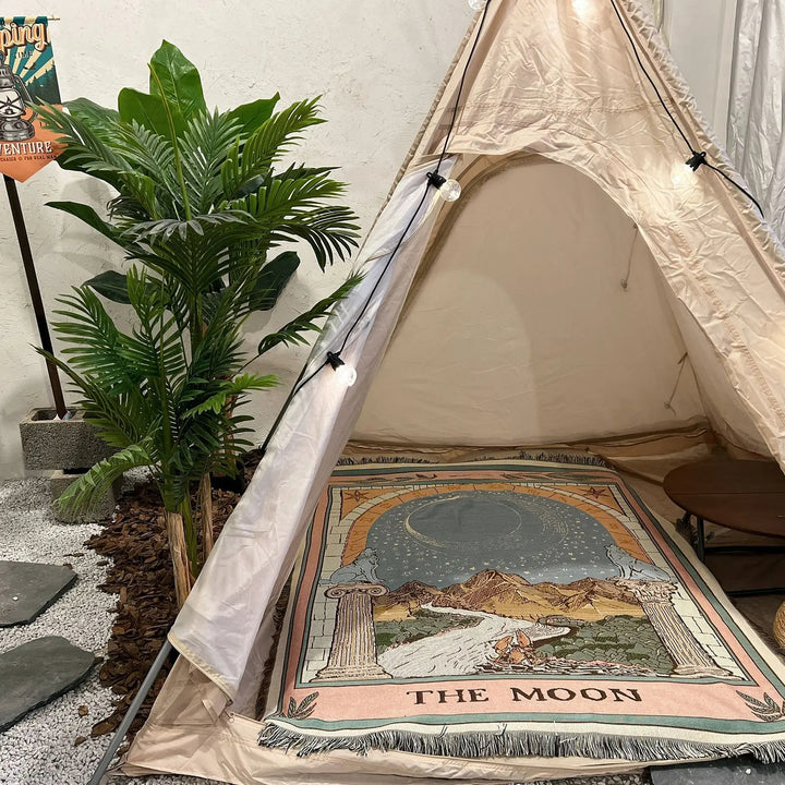 Olivenorma Tarot Card "THE MOON" Print Tassels Woven Blanket - image 6
