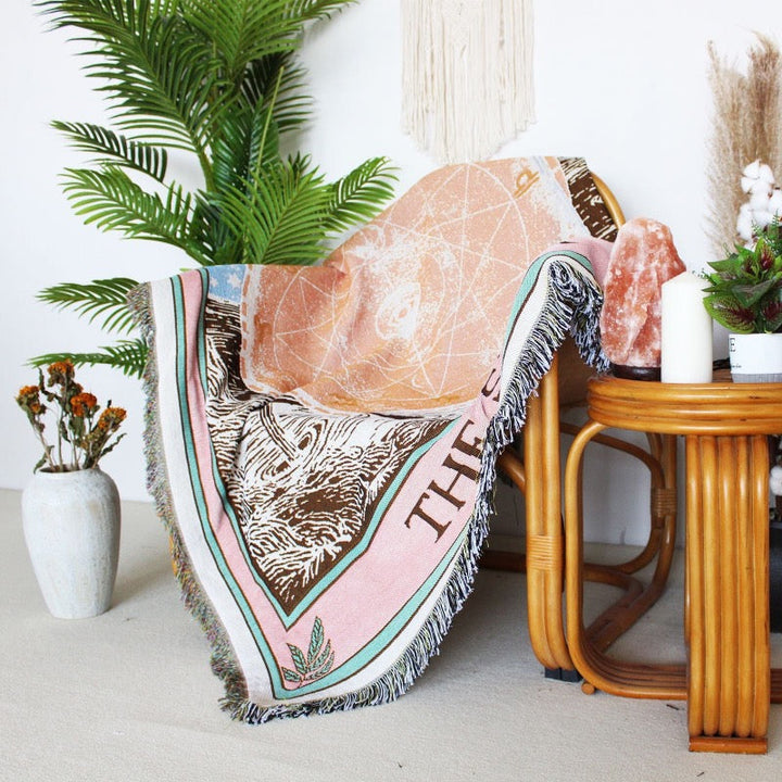 Olivenorma Tarot Card "THE STAR" Print Tassels Woven Blanket - image 3