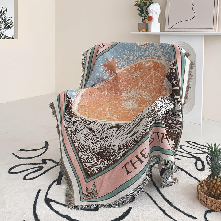 Olivenorma Tarot Card "THE STAR" Print Tassels Woven Blanket - image 8