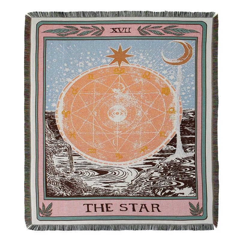 Olivenorma Tarot Card "THE STAR" Print Tassels Woven Blanket - image 12
