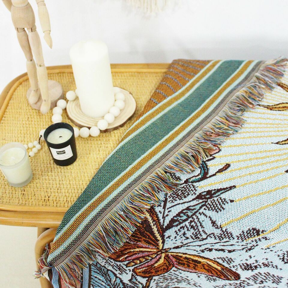 Olivenorma Tarot Card "THE SUN" Print Tassels Woven Blanket - image 4