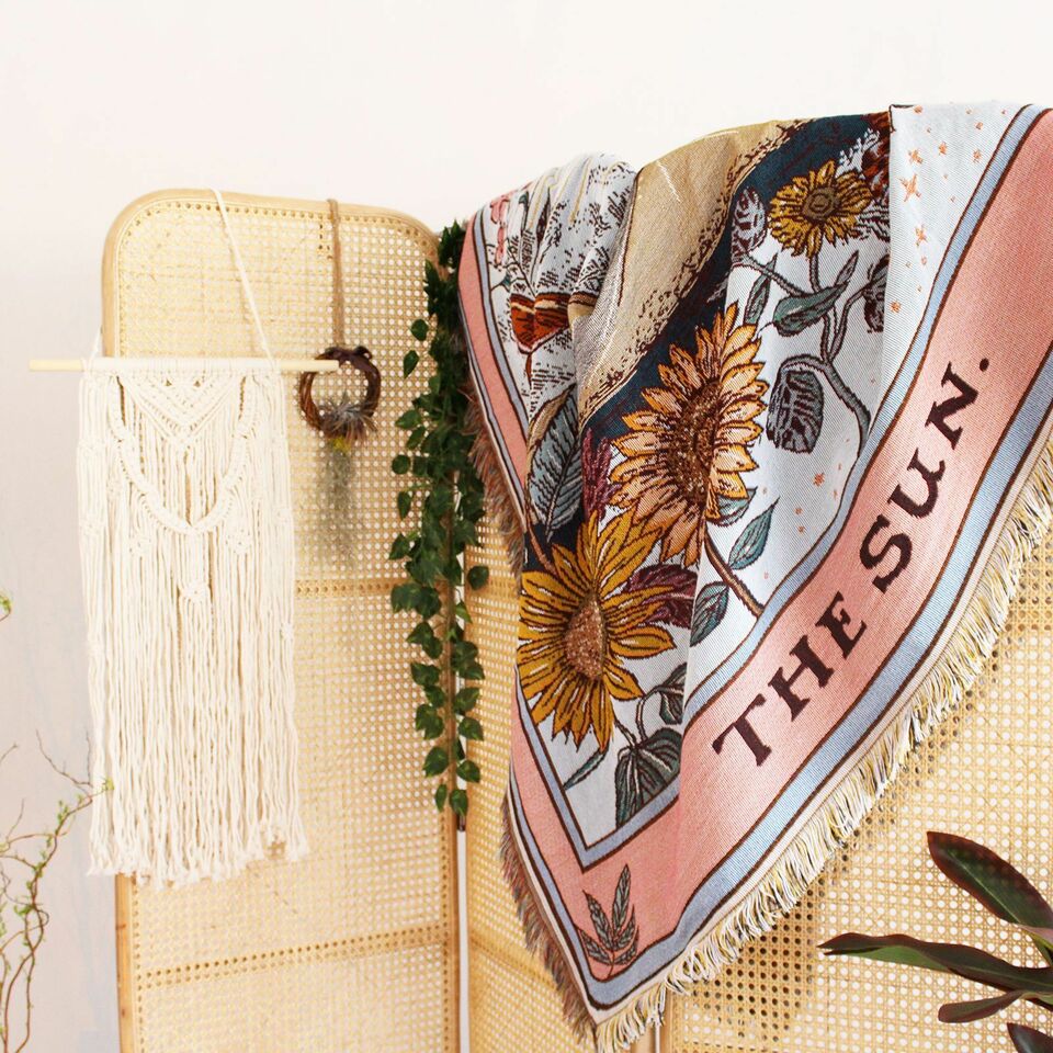 Olivenorma Tarot Card "THE SUN" Print Tassels Woven Blanket - image 5