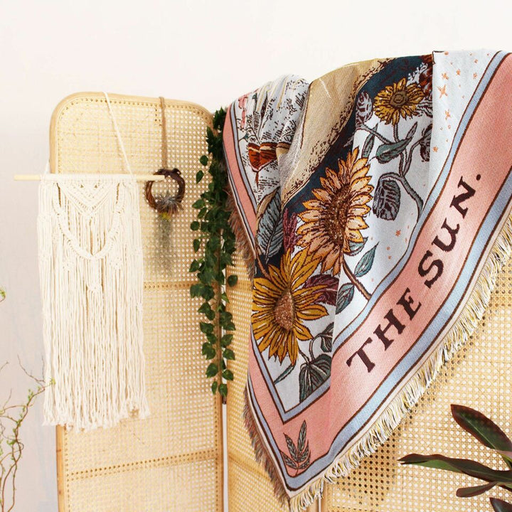 Olivenorma Tarot Card "THE SUN" Print Tassels Woven Blanket - image 5
