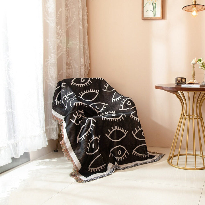 Olivenorma Tarot Magic Black Evil Eye Tapestry Blanket - Black Evil Eye - image 0