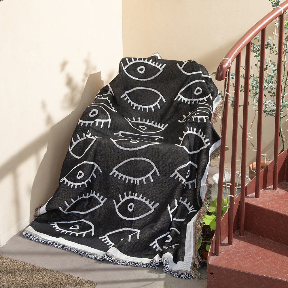 Olivenorma Tarot Magic Black Evil Eye Tapestry Blanket - image 3