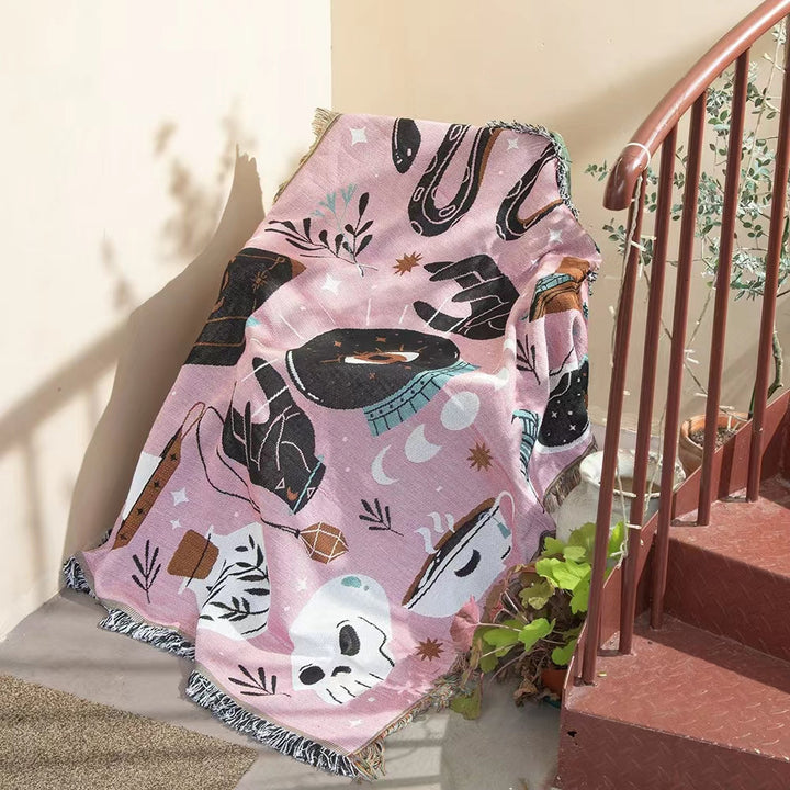 Olivenorma Tarot Magic Eye Pink Woven Blanket - Pink Tarot Magic Eye - image 0
