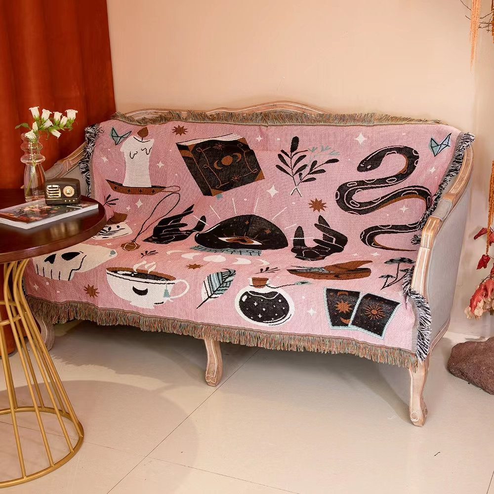Olivenorma Tarot Magic Eye Pink Woven Blanket - image 4