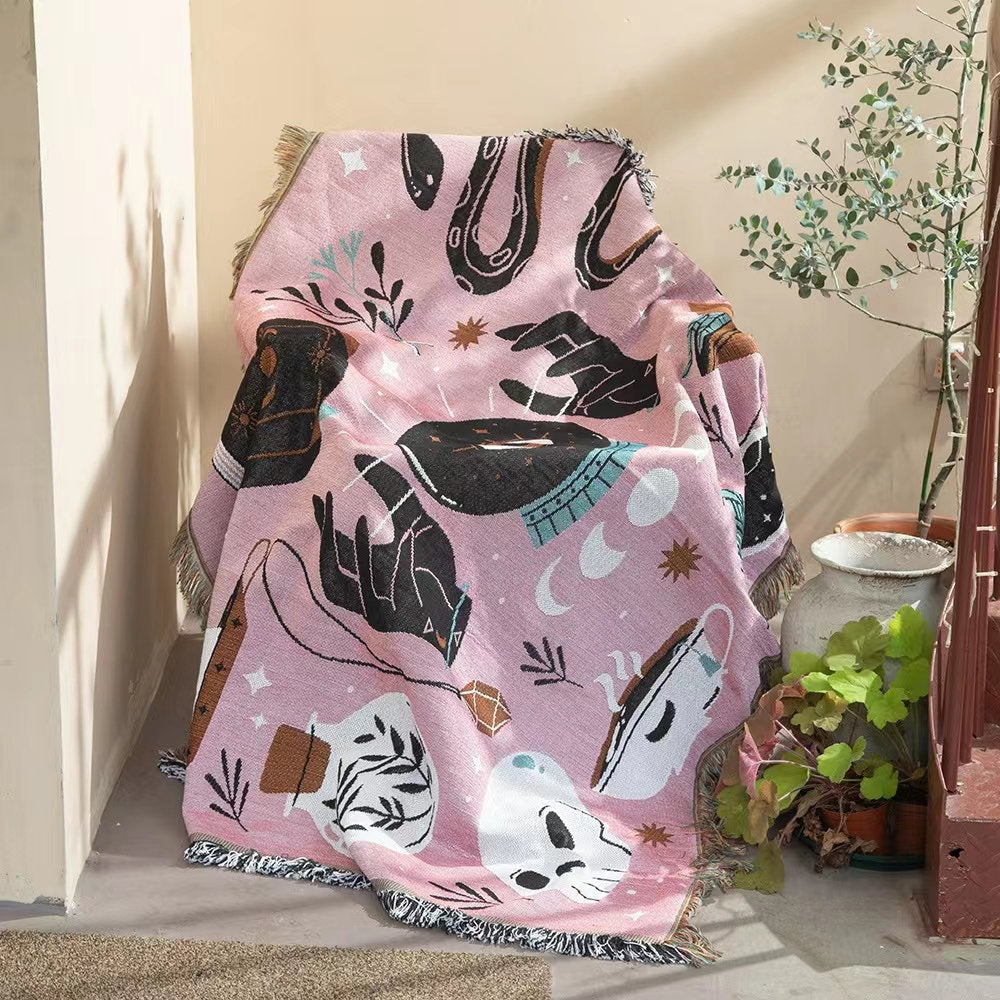 Olivenorma Tarot Magic Eye Pink Woven Blanket - image 2