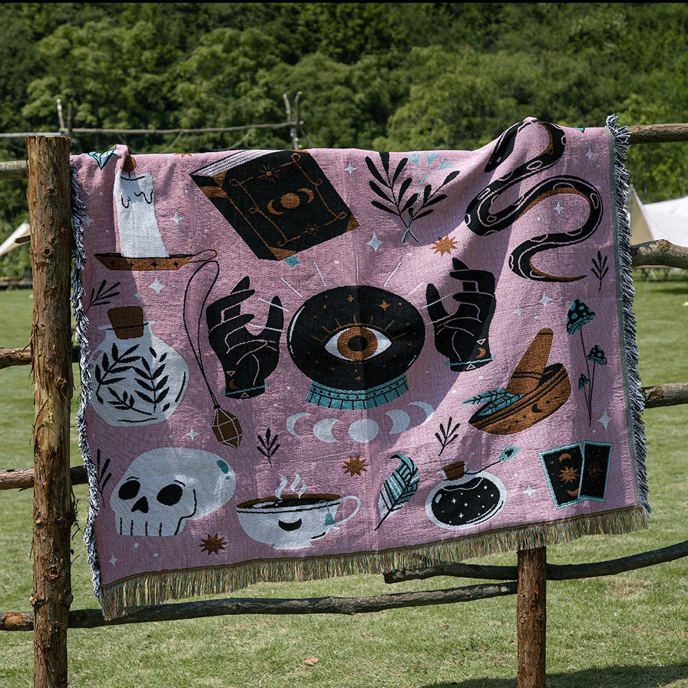 Olivenorma Tarot Magic Eye Pink Woven Blanket - image 6
