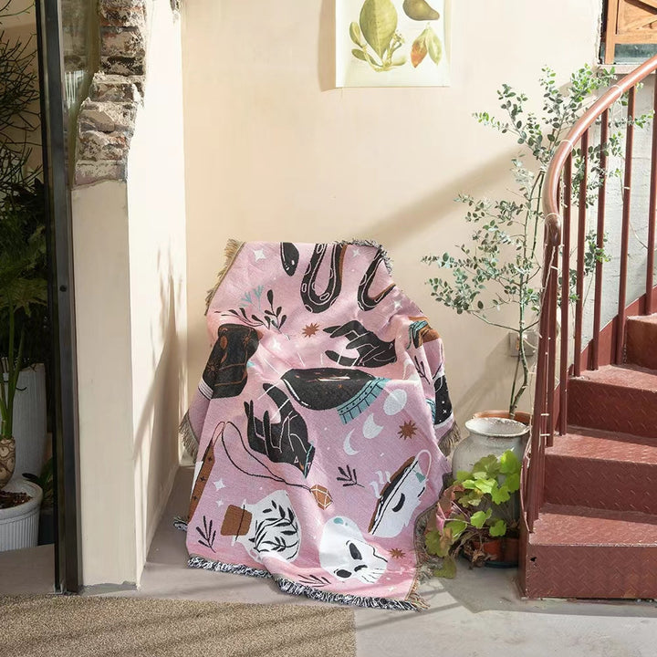 Olivenorma Tarot Magic Eye Pink Woven Blanket - image 3