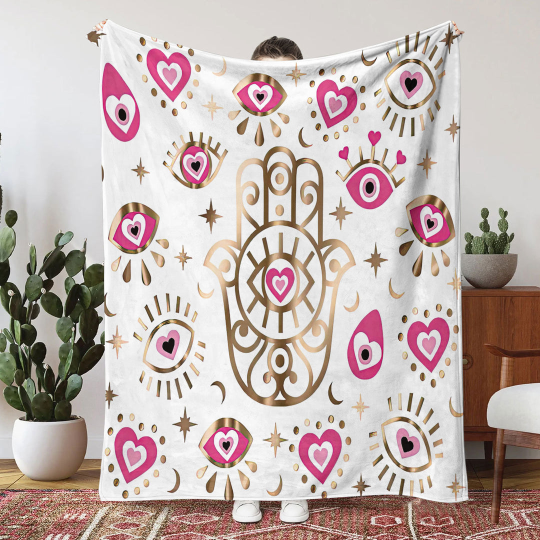 Olivenorma Evil Eye Hamsa 3D Digital Print Flannel Blanket - image 6