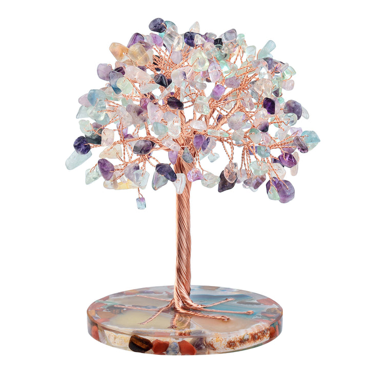Olivenorma Round Agate Piece Base Healing Crystal Feng Shui Tree - Fluorite - image 20