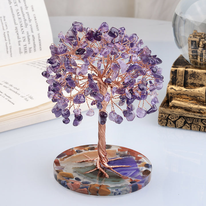 Olivenorma Round Agate Piece Base Healing Crystal Feng Shui Tree - image 0