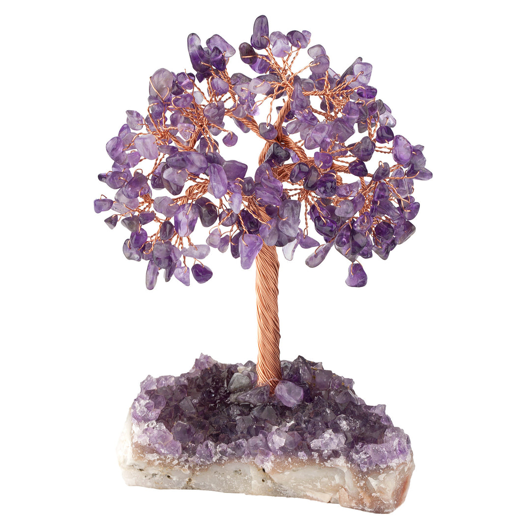 Olivenorma Natural Amethyst Flower Irregular Base Feng Shui Tree - Amethyst - image 6