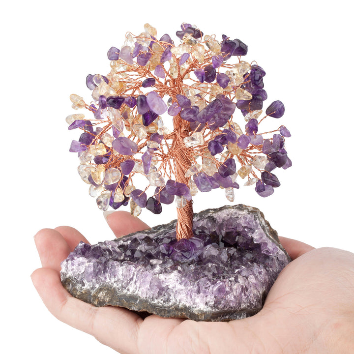Olivenorma Natural Amethyst Flower Irregular Base Feng Shui Tree - image 1