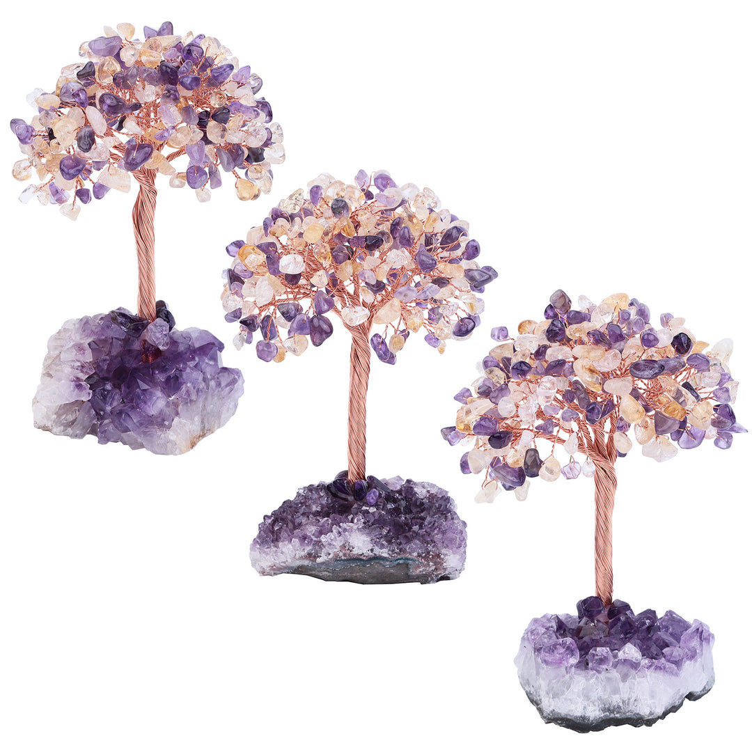 Olivenorma Natural Amethyst Flower Irregular Base Feng Shui Tree - image 4
