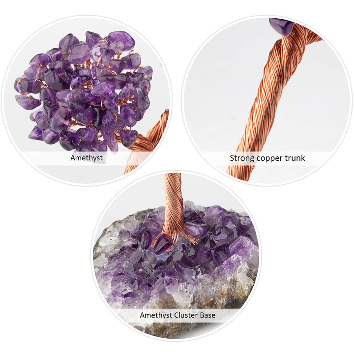 Olivenorma Natural Amethyst Flower Irregular Base Feng Shui Tree - image 9