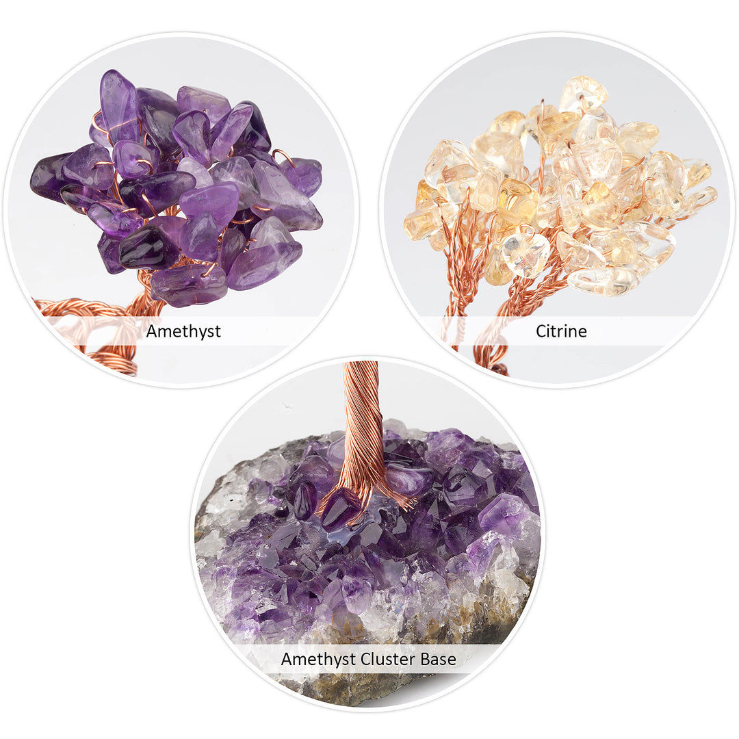 Olivenorma Natural Amethyst Flower Irregular Base Feng Shui Tree - image 3