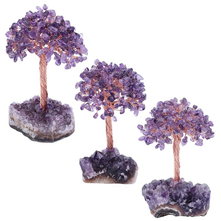 Olivenorma Natural Amethyst Flower Irregular Base Feng Shui Tree - image 8