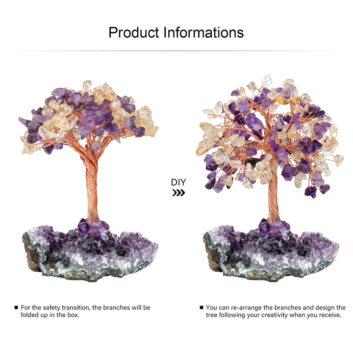 Olivenorma Natural Amethyst Flower Irregular Base Feng Shui Tree - image 2