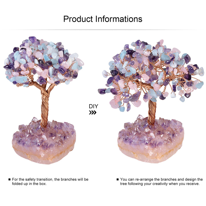 Olivenorma Natural Amethyst Flower Irregular Base Feng Shui Tree - image 42