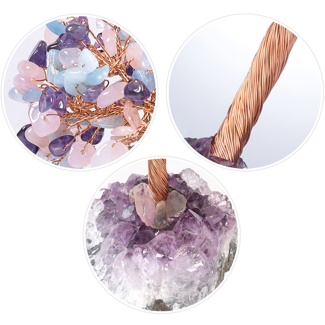 Olivenorma Natural Amethyst Flower Irregular Base Feng Shui Tree - image 49