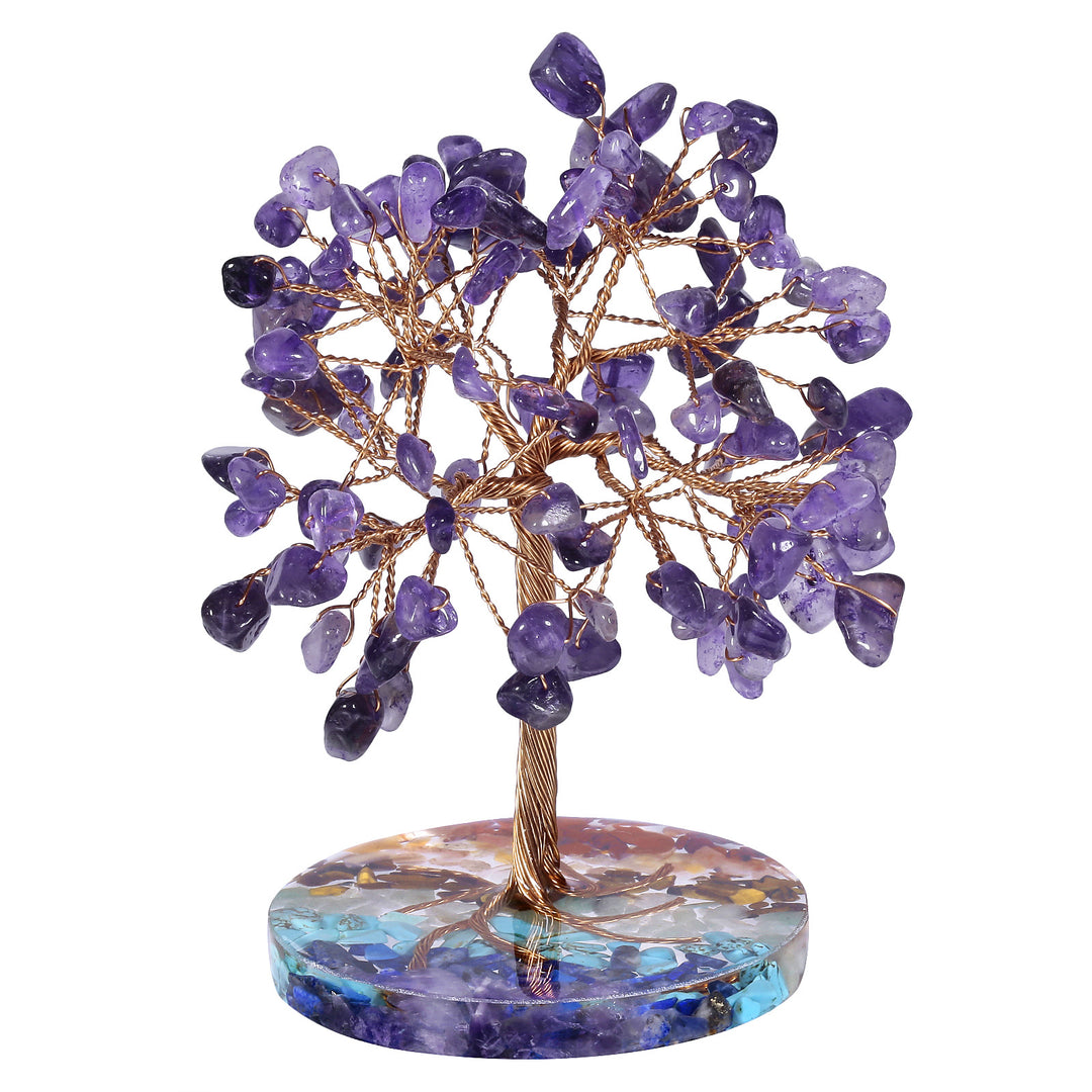 Olivenorma Chakra Gravel Round Base Feng Shui Tree - Amethyst - image 18