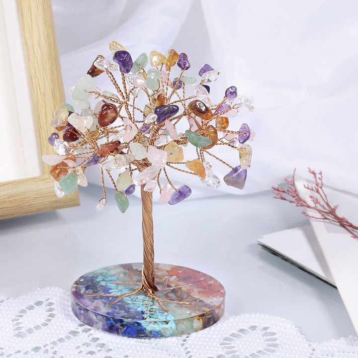 Olivenorma Chakra Gravel Round Base Feng Shui Tree - image 0