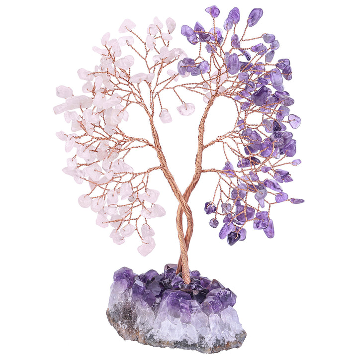 Olivenorma Amethyst Mine Base Concentric Feng Shui Tree - Amethyst&Rose Quartz - image 1
