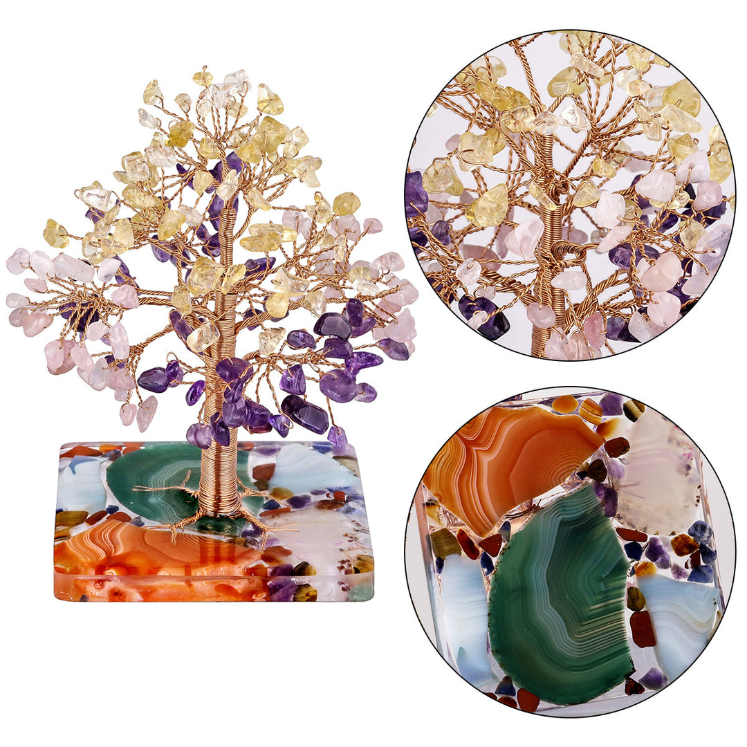 Olivenorma Colored Agate Square Base Feng Shui Tree - image 18