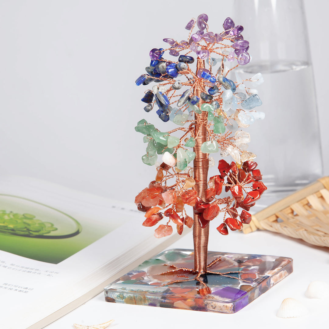Olivenorma Colored Agate Square Base Feng Shui Tree - image 19