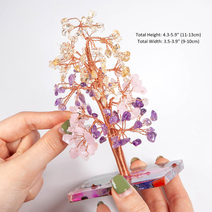Olivenorma Colored Agate Square Base Feng Shui Tree - image 26