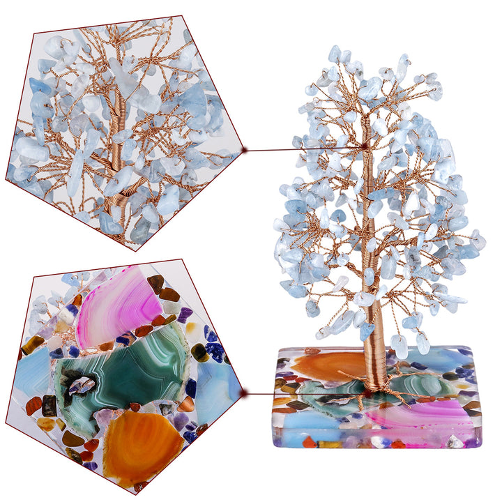 Olivenorma Colored Agate Square Base Feng Shui Tree - image 34