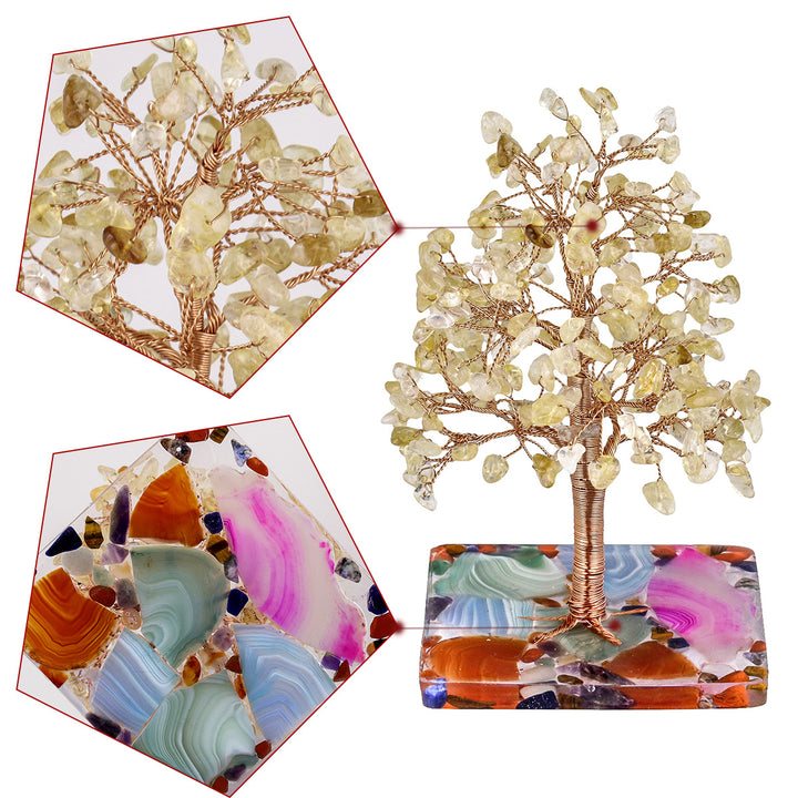 Olivenorma Colored Agate Square Base Feng Shui Tree - image 33