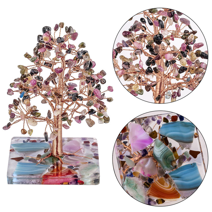 Olivenorma Colored Agate Square Base Feng Shui Tree - image 37