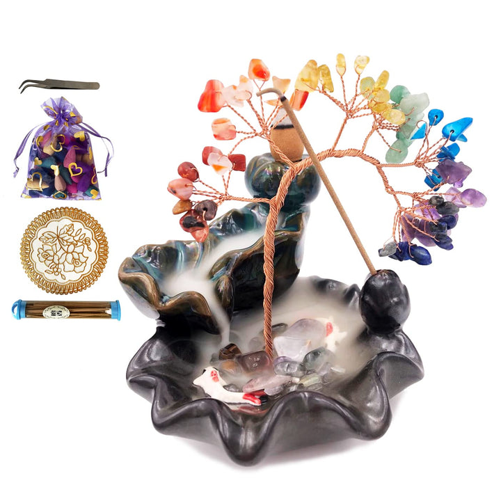 Olivenorma Incense Burner Healing Chakra Feng Shui Tree - image 4