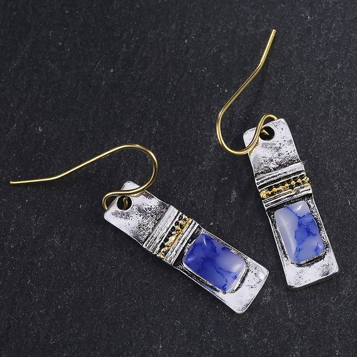 Olivenorma Vintage Bohemian Blue Moonstone Earrings - image 4
