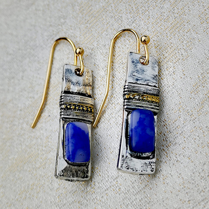Olivenorma Vintage Bohemian Blue Moonstone Earrings - image 7