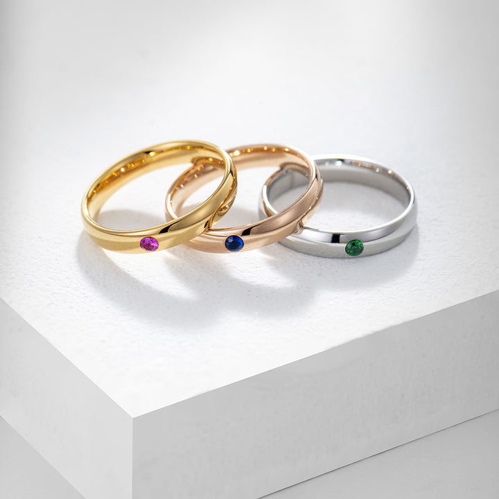 Olivenorma Birthstone Simple Ring Engraved Ring - image 6