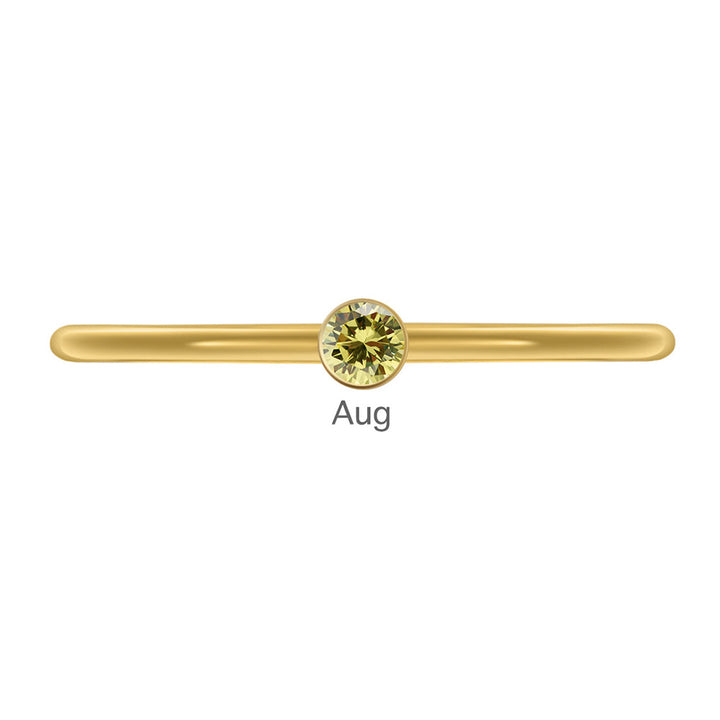 Olivenorma Birthstone Stacking Stainless Steel Thin Ring - 10 - Golden - August-Peridot - image 31