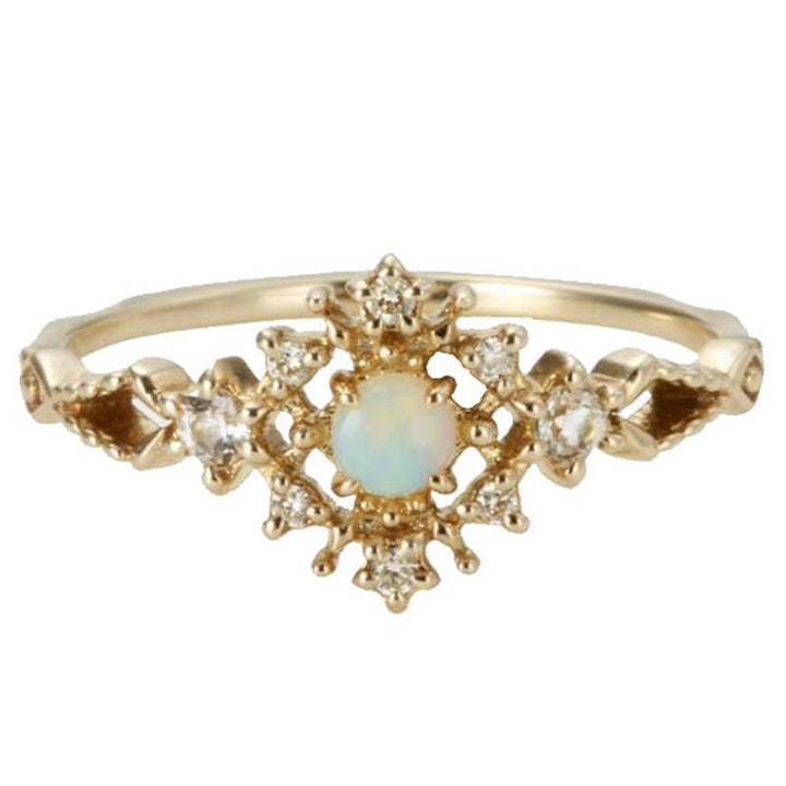 Olivenorma Inlaid Opal White Zircon Light Luxury Ring - image 11