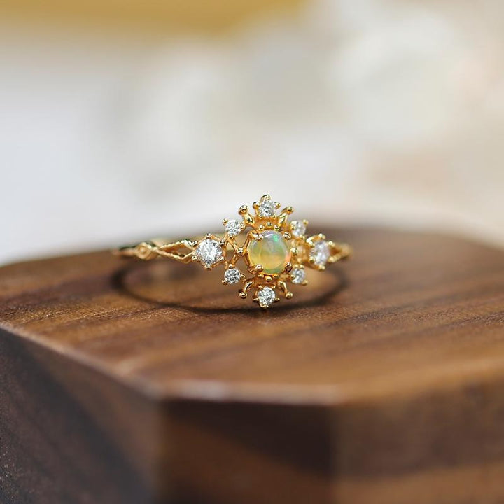 Olivenorma Inlaid Opal White Zircon Light Luxury Ring - image 2