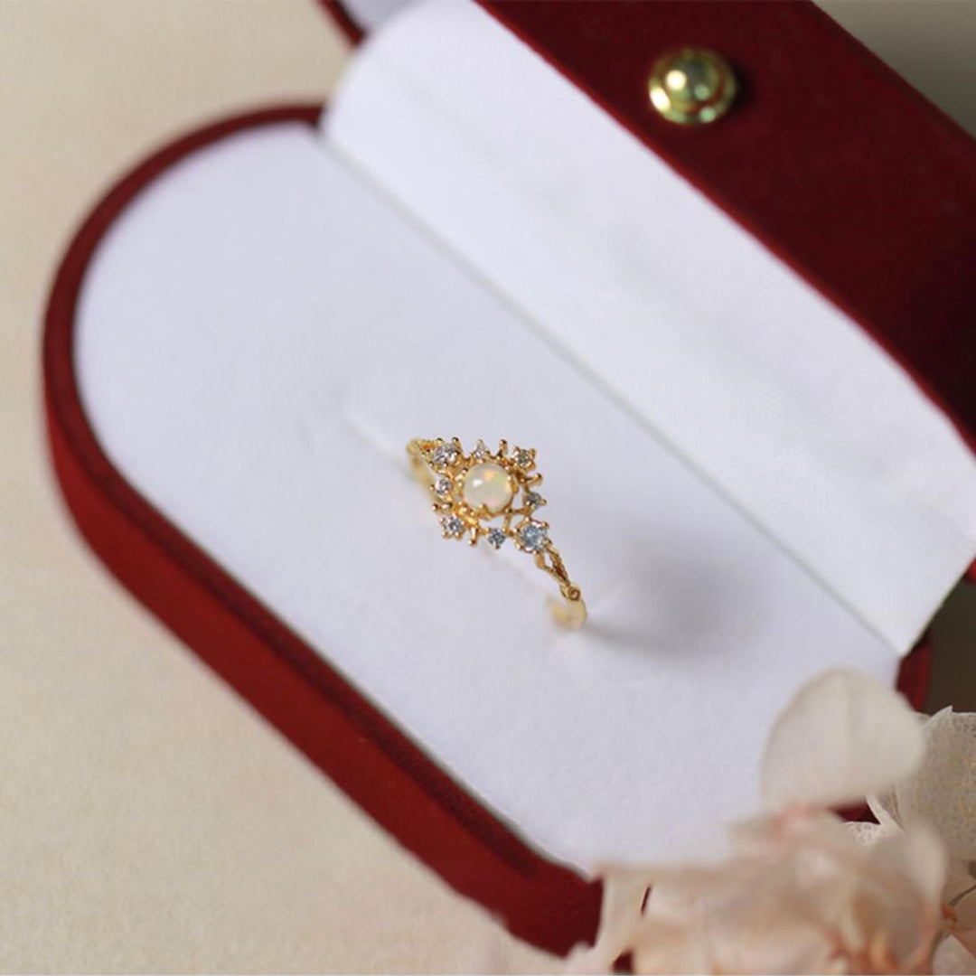 Olivenorma Inlaid Opal White Zircon Light Luxury Ring - image 8