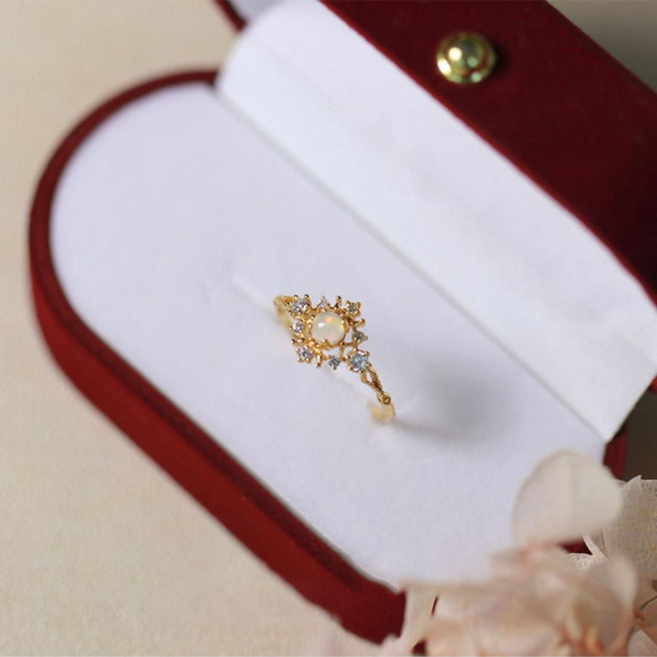 Olivenorma Inlaid Opal White Zircon Light Luxury Ring - image 8