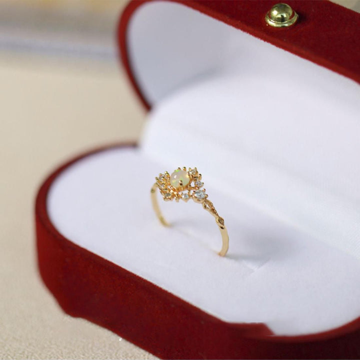 Olivenorma Inlaid Opal White Zircon Light Luxury Ring - image 6