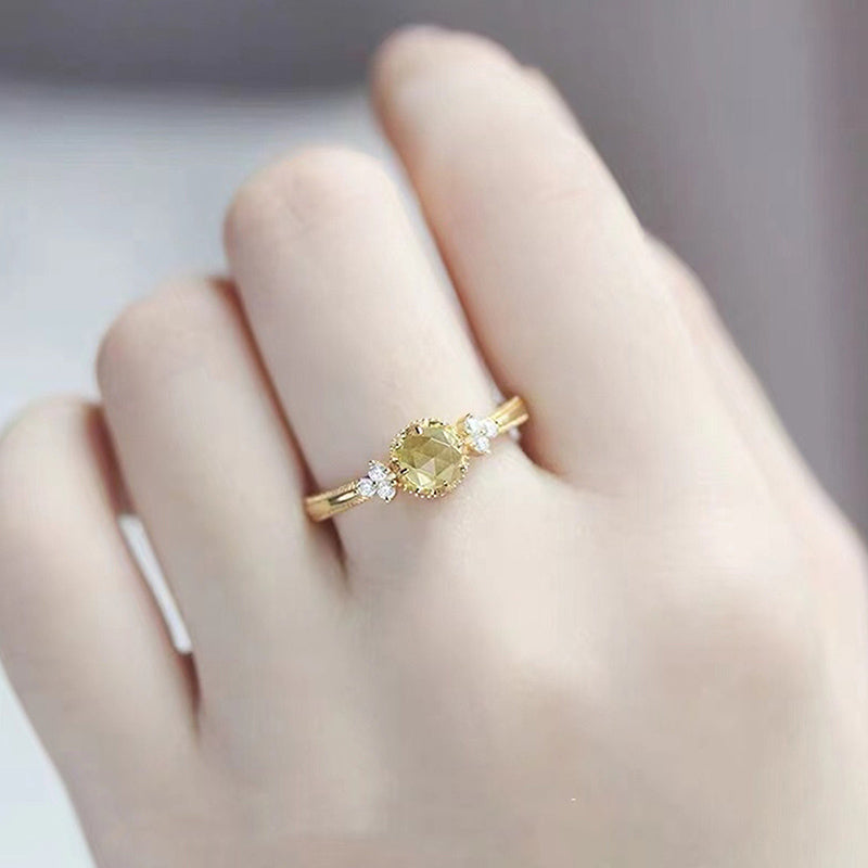 Olivenorma Natural Peridot Promise Engagement Ring - image 1